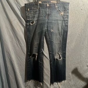 AG Angel Crop worn denim